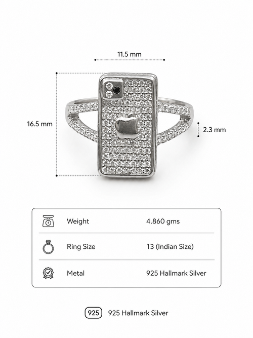 925 sterling silver iphone ring